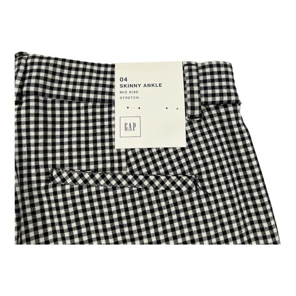 GAP Mid Rise gingham skinny ankle‎ pants size 04 NWT Retail $59.95 - Picture 11 of 15